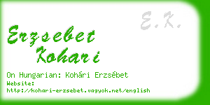erzsebet kohari business card